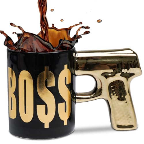 Lucylanker Taza De Café Con Mango De Pistola De Cerámica Divertida Y Moderna, Taza Novedosa, Taza De Café Con Revólver Personalizada Con Mango De Pistola 3d, Regalo Militar Para Hombres 01