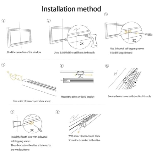 Abridor de ventanas automático con motor de cadena y control para respiraderos 5