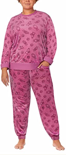 Disney 2-teiliges Damen-Pyjama-Set, seidig, Stretch-Fleece, Winnie Puuh Pink, S