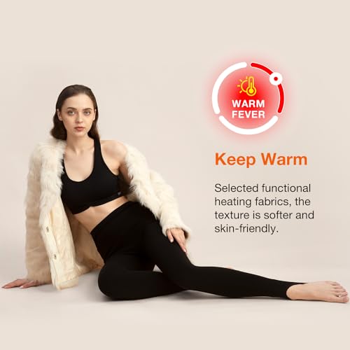 Image of Fleece Lined Opaque Tights Women 1200D Regular /Plus Size Leggings Warm Thermal Tights, 1 Pair (F-Black-Regular)