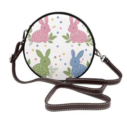Sac à bandoulière rond Bunny Dot en cuir végétalien