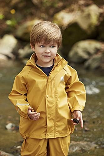 Image of CeLaVi European Kids Rain, Mud and Snow Suit for Boys Girls with Detachable Hood, Waterproof 2 Pcs Rain Set or Onepiece