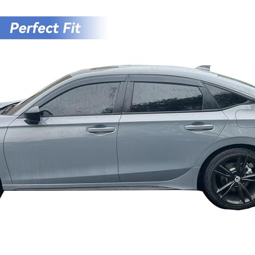 Image of Window Visors Rain Guards for 2022 2023 2024 2025 2026 Honda Civic, Out-Channel Window Vent Wind Deflectors Visors Shades for 22 23 24 25 26 Civic, for Sedan ONLY