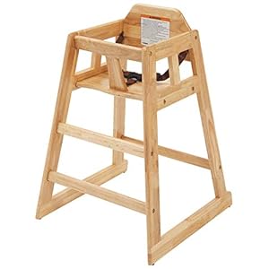 Winco Unassembled Wooden High Chair, Natural,Tan, Medium