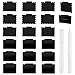SAVITA 22PCS Etikettenclip, Abnehmbare PVC Etiketten Etikettenträger Etikettenträger Halter Clip Kisten Körbe mit Weißem Kreidemarker für Vorratsbehälter Korb Kasten Hängebehälter Clip Etikett (Schwar