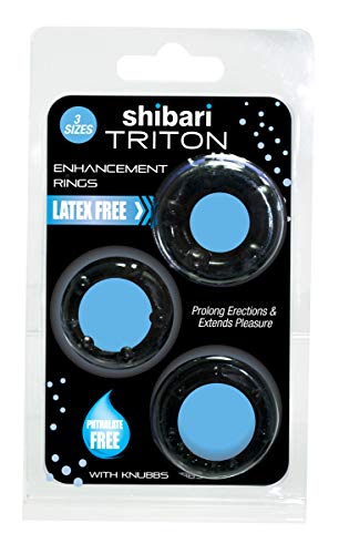 Shibari Triton Enhancement Pleasu-Rings Black With Knubbs #TOP1