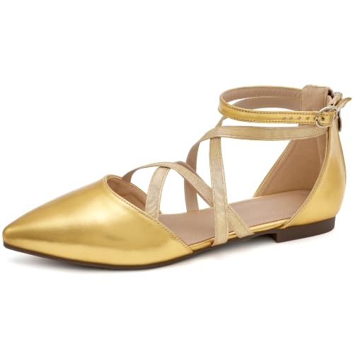 Image of Reimferce Womens Ballet Flats for Wedding: Comfortable Dress Work Flat for 2026 - Ladies Dressy Zipper Walking Shoes