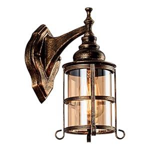 Rustieke Amber glazen wandlamp, brons geborsteld, industriële boerderij lamp Sconce veranda verlichting waterdicht Retro…