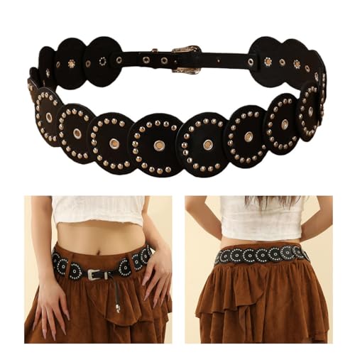Wide Belt For Women Waist Chain Belly Chain Grommet Waist Western Retro Belt Western Belly For Dress Waistband2