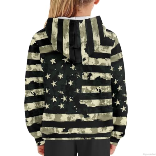 Image of WELLFLYHOM Boys Hooded Sweatshirts Hoodie Pullover Cool Graphic Crewneck Blouses Size 6-16