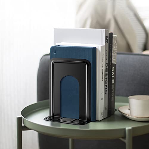maxgear premium matte painted book ends heavy duty and sturdy bookends for shelves office non-skid metal book end stopper for bookscdsdvds 6 x 46 x 6 in black 2 pairs4 pieces large