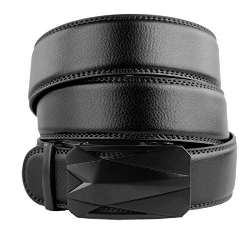 Genuine Cow Leather Belts With Automatic Ratchet Buckle,Classic and Retro Fashion Designs3