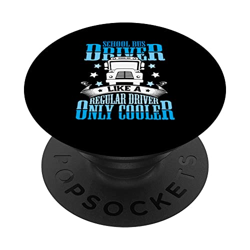 School Bus Driver Appreciation Funny Bus Driver Accessories PopSockets Swappable PopGrip, Black