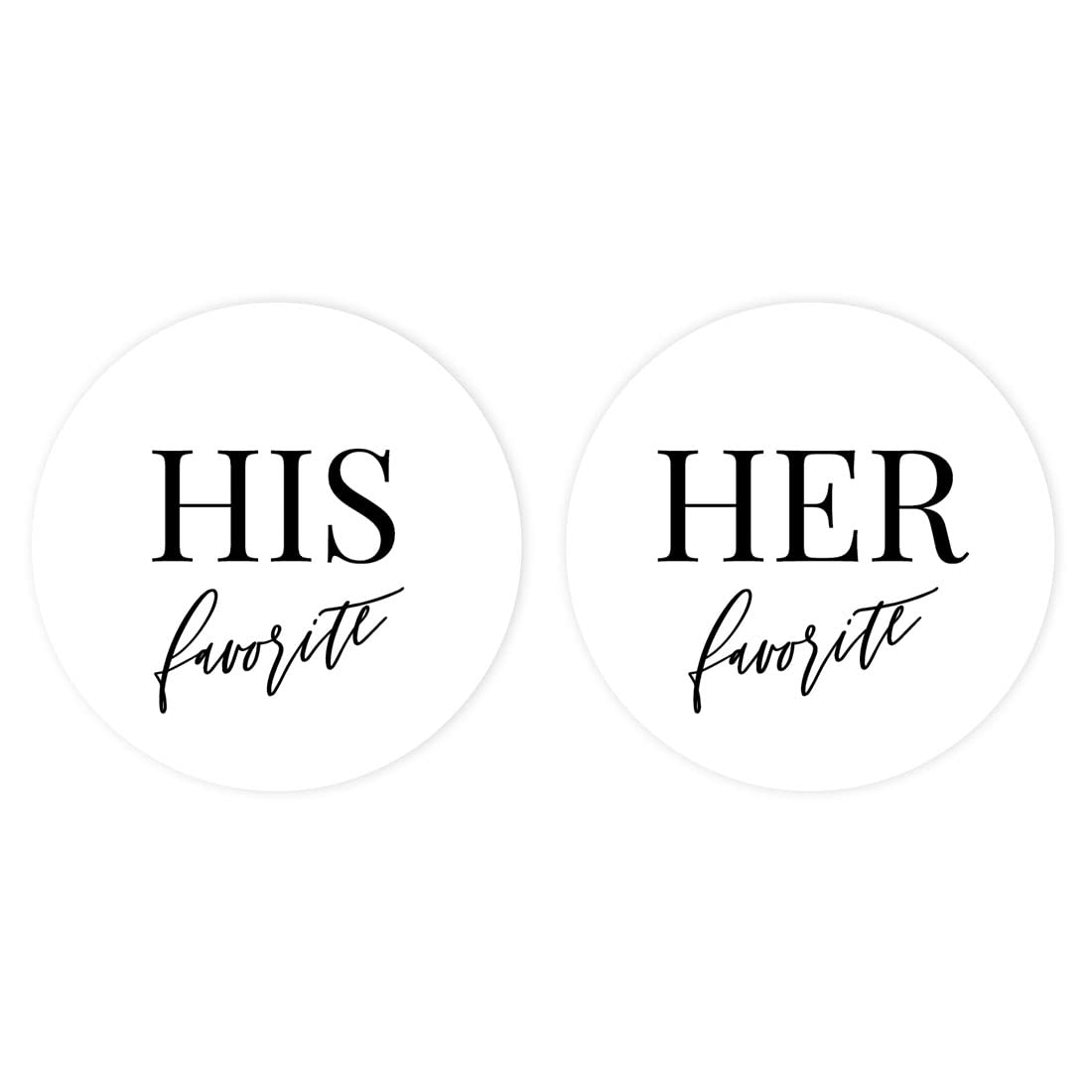 Autocollants His Favorite Her Favorite pour boîtes cadeaux de mariage et candy bar