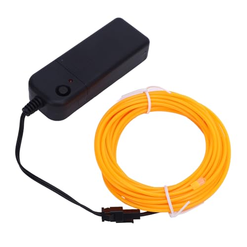 ZJchao Orange EL Wire 16.4ft Flexible 4 Modes 360° Cuttable Cable for Party Festival Bar