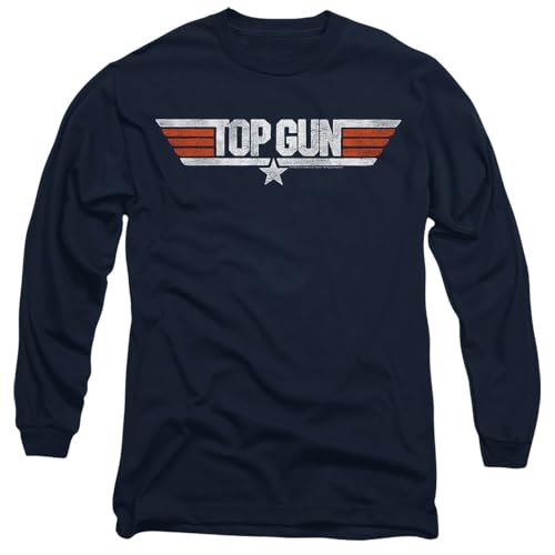 Top Gun t-shirt manches longues mixte résistant au lavage avec logo rétro