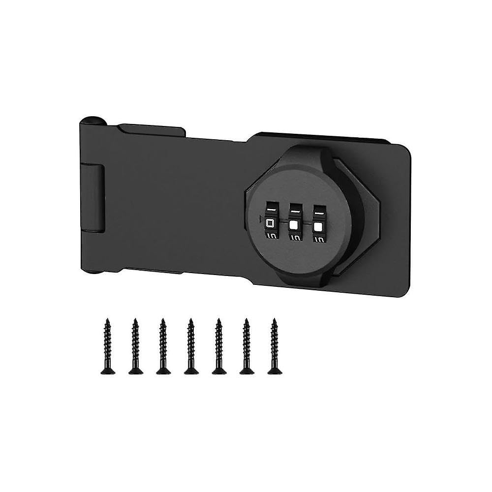 Keyless Combination Lock -3-Digit Combination Lock for Cabinet Doors - Twist Knob Hasp Latch Lock W