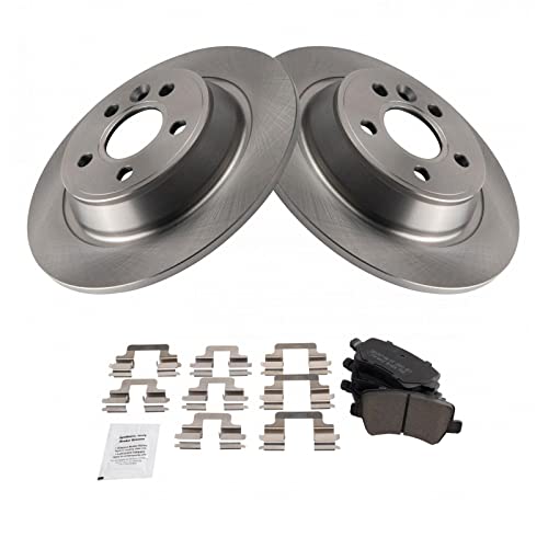 Image of TRQ Rear Brake Pad and Rotor Set Ceramic | For 2012-2015 Land Rover Range Rover Evoque