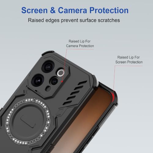 Image of Zapcase Back Case Cover for Vivo V70 5G | Magnetic Case with Built-in Metal Ring | Supports MagSafe Charger, Wallet & Car Mount | Shockproof Hybrid PC + TPU | Black