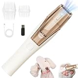 podafu Dog Hair Clippers with Vacuum,LED Light Dog Paw Trimmer,Low Noise Rechargeable Cordless Dogs Cats Shedding Grooming for Paw,Body