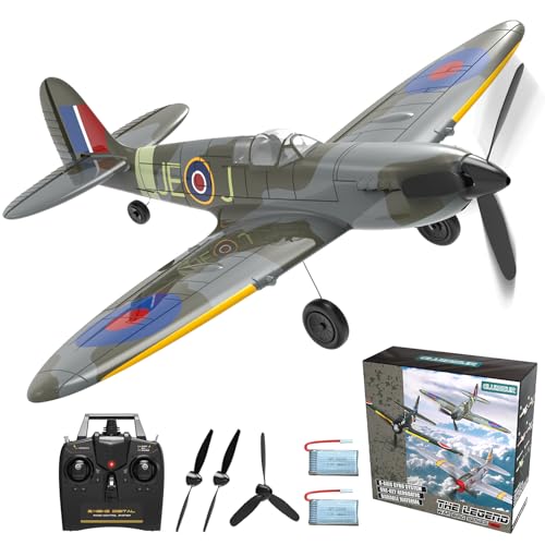 GLUISEUR Remote Control Aircraft Plane, Spitfire V2 RC Plane with 3 Modes for Easy U-Turns and...