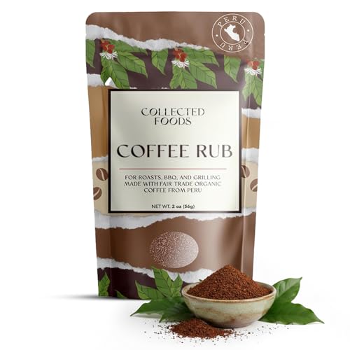 Premium Coffee Rub For Bbq, Grilling & Smoking, Fair Trade Ground Coffee Blend With Garlic Powder, Brown Sugar & Spices, Small Batch Gluten Free Seasoning, 4Oz By Collected Foods
