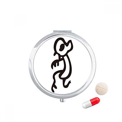 Bones Inscriptions Estojo de comprimidos de macaco do zodíaco chinês, caixa de armazenamento de remédios