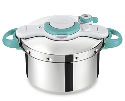 Seb Clipsominut' Easy Cocotte-Minute 4,5 L Induction + Livre 100 Recettes Autocuiseur Inox Fabriqué en France Facile à Utiliser Bleue...