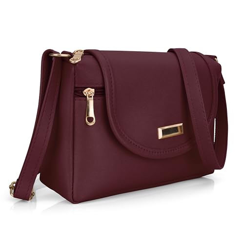 Image of J I ACCESSORIES Women's Stylish Crossbody Sling Bag - Elegant PU Leather Small Shoulder Purse with Adjustable Strap - Casual & Travel Handbag