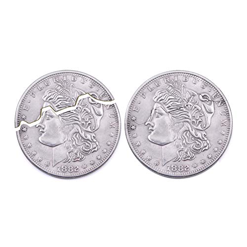 Doowops Bite and Restore Folding Coin, Coin Magic Accessories Appearing/Vanishing Coin Magic Tricks Professional Magic Props (Morgan Version)
