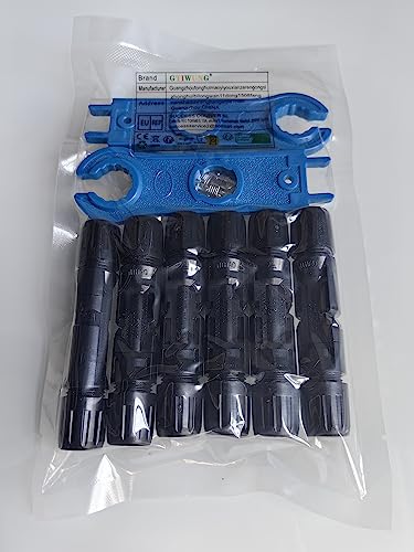 6 أزواج من موصلات الكيبلات الشمسية من جتيونج، موصلات أسلاك لوحة شمسية ذكر/أنثى، حلقات إغلاق مزدوجة مقاومة للماء، موصل الطاقة الشمسية، لون أسود