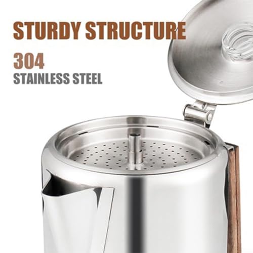 Cafetera de camping de 9 tazas compatible con inducción y parrilla 4