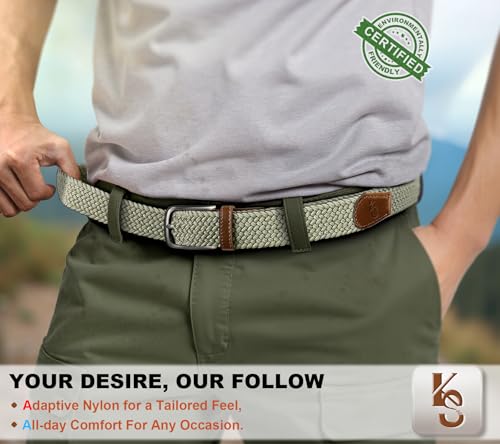 Image of KEMISANT Men's Golf Belt Nulti-pack, Braided Woven Stretch Belt for Gift Men Casual Jeans Sports Work 1 3 /8 inch