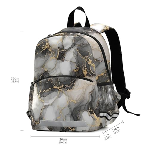 Toddler Backpack for Boys Girls, Marble Black Kids School Bag Small Travel Bookbag3