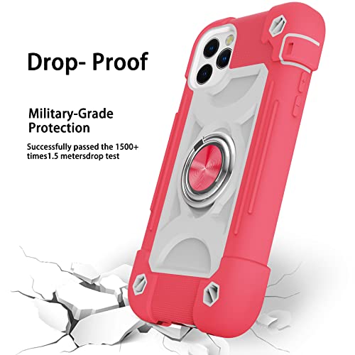Image of MARKILL Compatible with iPhone Case with Ring Stand, Military Grade Drop Protection Full Body Rugged Heavy Duty Protective Durable Cover iPhone. (Hot Pink, iPhone 12 Pro Max 6.7 inch)