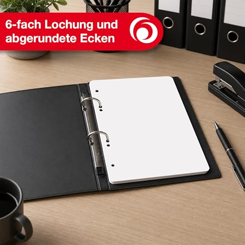 Landré Ringbucheinlagen A5 blanko, 50 Blatt, 70 g/m² Papier, runde Ecken, gelocht
