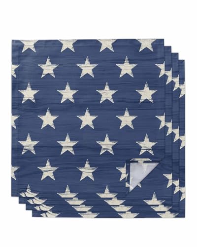 Independence Day Cloth Napkins Set of 4, Retro...