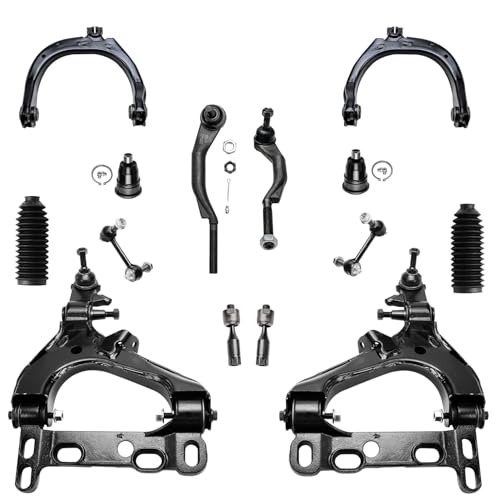 Image of Detroit Axle - Front End Kit for Chevy Trailblazer EXT GMC Envoy XL XUV Buick Rainier Isuzu Ascender Olds Bravada Saab 9-7X, 2 Struts 4 Control Arm 2 Upper Ball Joint, 2 Sway Bars 4 Tie Rods 2 Boots