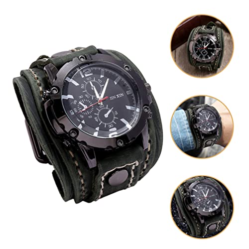 POPETPOP Horloge Ketting Heren Polshorloges Horlogekasten Voor Heren Badge Horloge Heren Horloges Heren Chronograaf Horloge Lederen Band Pols Horloge Verpleegkundige Nummer Koeienhuid Geval - Afbeelding 5