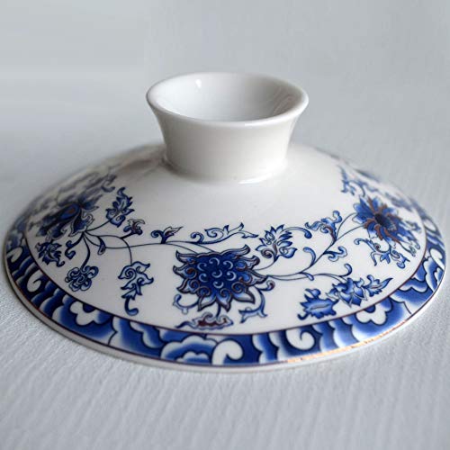 Image of Liang baobao Traditional Gaiwan Tea Set with Lid and Saucer Lotus Design Chinese Tea Cup Porcelain Teacups 200ml