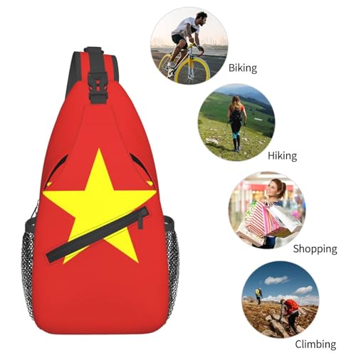 Bolso cruzado unisex con bandera de Vietnam resistente miniatura 6
