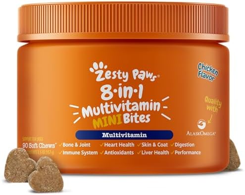 Zesty Paws Dog Vitamins - Dog Multivitamins, Mini, Chicken, 90 Ct