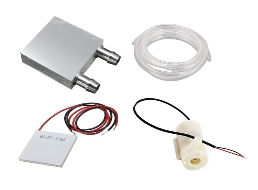Combo Of Peltier Aluminum Water Cooling Block, 12706 Peltier Module, PVC Tube Clear Flexible Pipe & 3V - 12V DC Submersible Pump-image-21