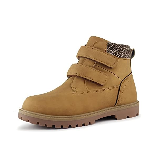 Hawkwell Kids Strap Work Boots Outdoor Boots(Toddler/Little Kid/Big Kid), Tan PU, 11 M US