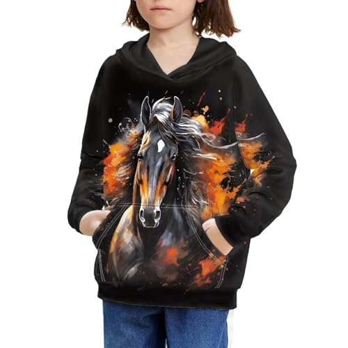 JEOCODY Moletom com capuz com capuz P-GG tamanho para meninos e meninas de 6 a 14 anos de idade, Cav