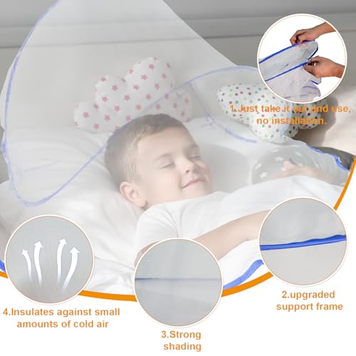 Image of Portable Mosquito Net Tent for Bed & Camping- Instant Setup Portable Mosquito Net Tent, pop-up Foldable Hammock Mosquito net with Carry Bag for Indoor Outdoor Travel & Hammock, 2 pcs