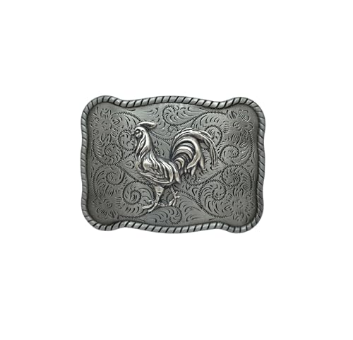 Handmade Oxidized Silver Rooster Belt Buckle