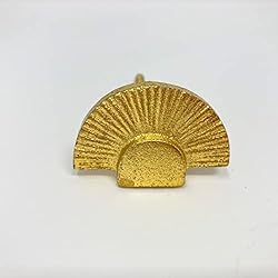 Ventilador Art Deco Art Deco - Pomo de hierro con pomo de medio ventilador, perilla de cocina, perilla de ventilador vintage (dorado)