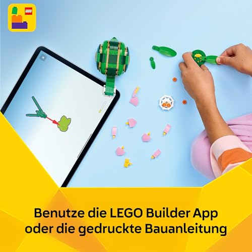 LEGO Creator 3in1 Turtle with a Water Lily Flower Toy - Animal Figure Transforms into a Chameleon or Frog - DIY Desk Decor Idea - Birthday Gift for 7+ Year Old Girls & Boys - 31377