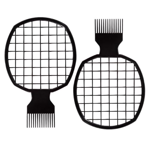 TIKMNO Upgraded 2-Piece Hair Twist Comb Hair Sponge Brush Set - Superior Curl Definition for Men and Women (Black)